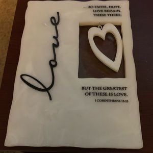 Petros Marbled Stone Love Heart Wall Plaque - Corinthians 13:13